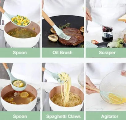 Kit Colheres de silicone para cozinha