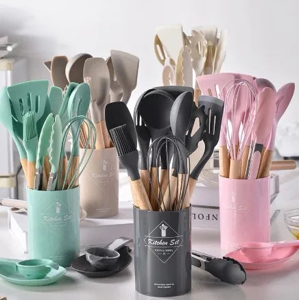 Kit Colheres de silicone para cozinha