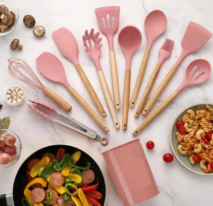 Kit Colheres de silicone para cozinha